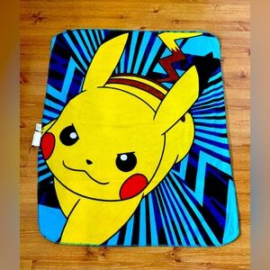 Pokemon Pikachu Northwest Fleece Blanket Blue Yellow  Kids Anime 45 x 36 In